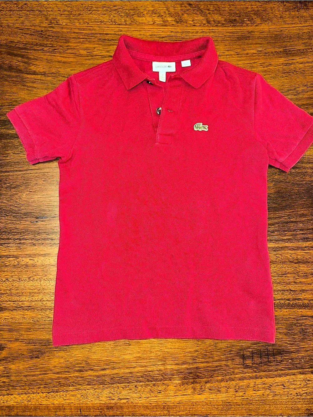Lacoste Boys Petit Piqué Polo Shirt Red Size 8